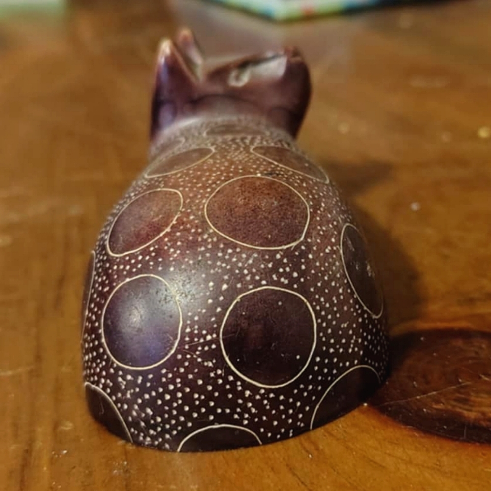 Vtg Hand-carved Soapstone Cat Figurine Kenya - Picture 2 of 11